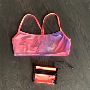 Adidas Women's Sports Bikini Top With Zip Pouch